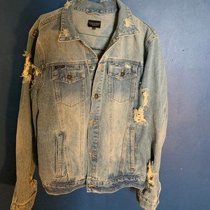 Request Distressed denim jacket